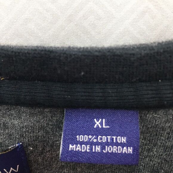 Arrow Solid Dark Gray Long Sleeve Knit Shirt Size XL Mens Casual Crew Neck - Picture 5 of 12